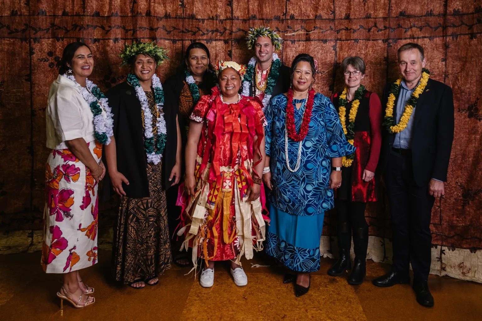 Dr Julian Paton, Dr Karen Brewer, Soteria Ieremia, Dr Allamanda Fa'atoese, Dr Joshua Agnew, Dr Monica Siva, Dr Julie Winter-Smith, Dr Simone Watkins at the co-director Pacific welcome event