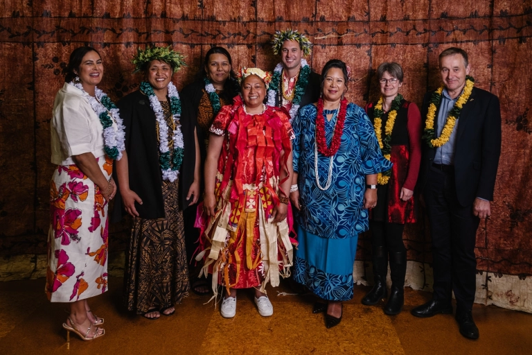 Dr Julian Paton, Dr Karen Brewer, Soteria Ieremia, Dr Allamanda Fa'atoese, Dr Joshua Agnew, Dr Monica Siva, Dr Julie Winter-Smith, Dr Simone Watkins at the co-director Pacific welcome event